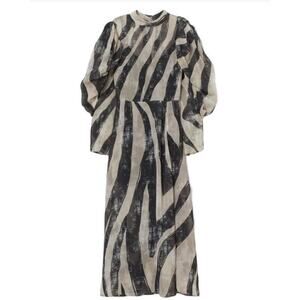 H&M Dress With Stand‎ Up Collar Stripe 0 NWT